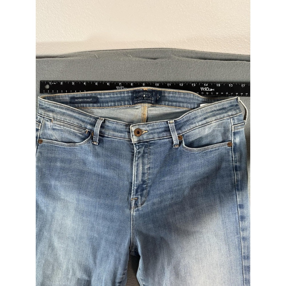 Lucky Brand Hayden Straight Jeans Mens 32x31 Light Wash Blue Stretch Denim - Picture 7 of 11